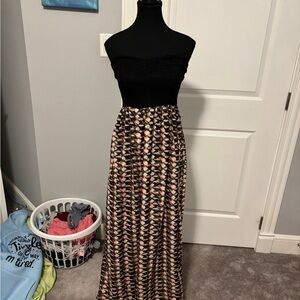 Bailey Blue Black and Brown Strapless Dress